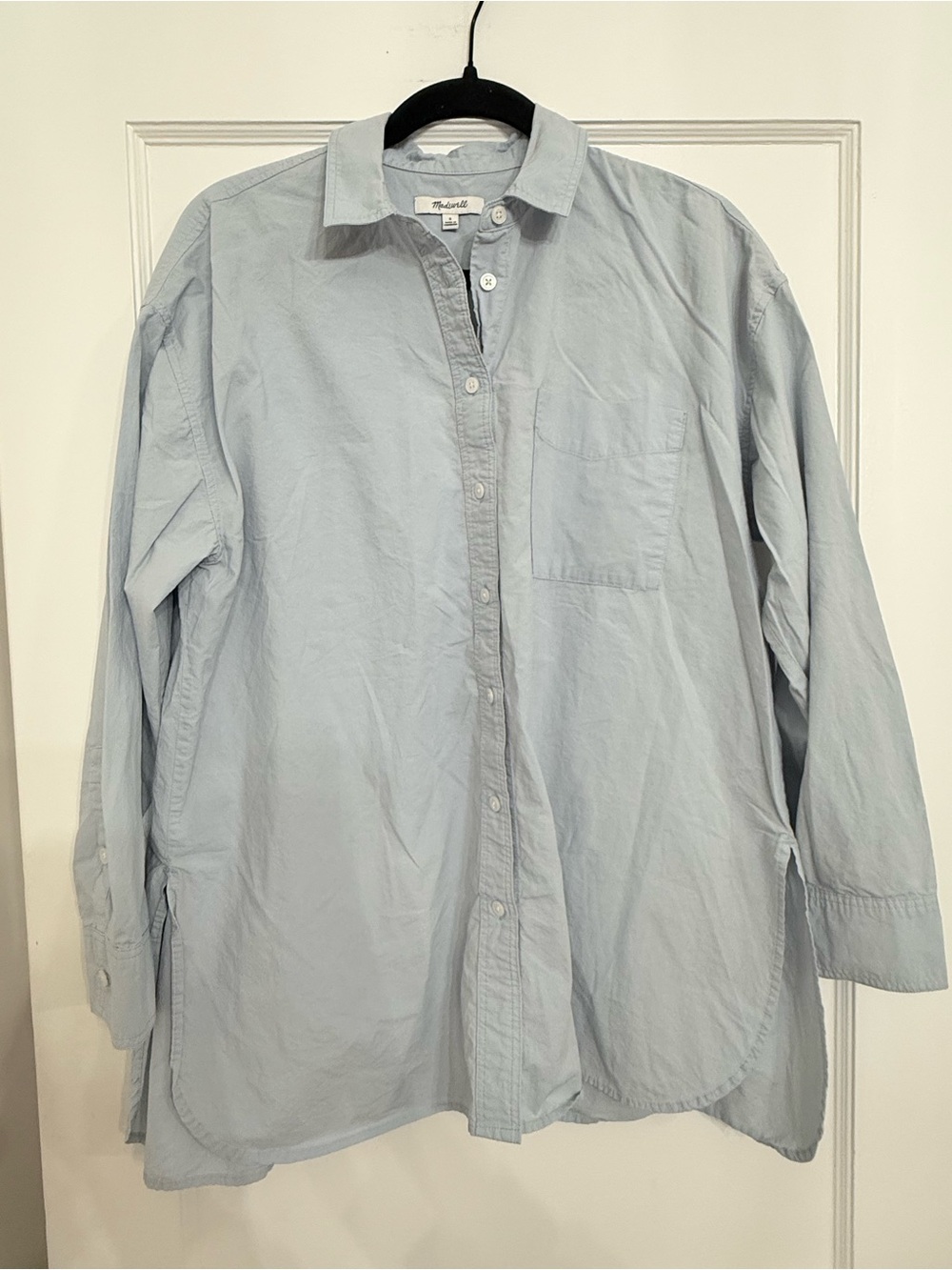Madewell Light Blue Cotton Poplin Oversized Boyfriend Shirt Small